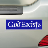 God bestaat bumpersticker (Op auto)