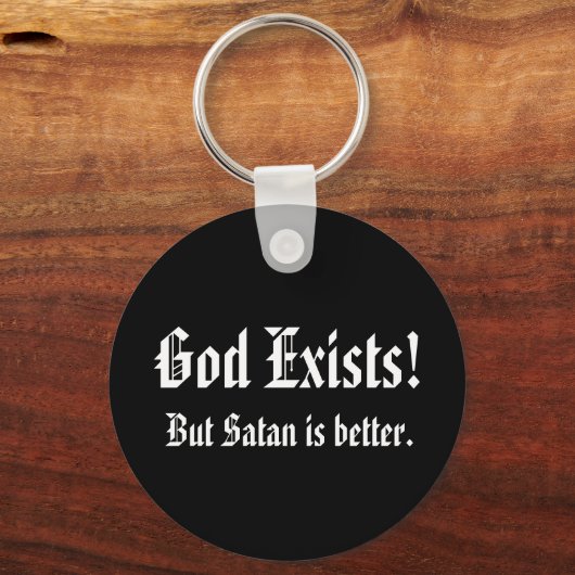 God bestaat een sleutelketen sleutelhanger (Voorkant)
