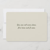 God betekent nooit voor ons dat wij alleen moeten  kaart (Achterkant)