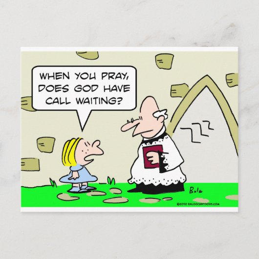 god bidt wacht briefkaart (Voorkant)