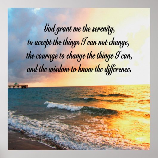 GOD BIEDT ME DE SERENITEIT - SERENITY PRAYER POSTER (Voorkant)