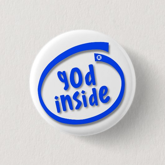 God Binnen Ronde Button 3,2 Cm (Voorkant)