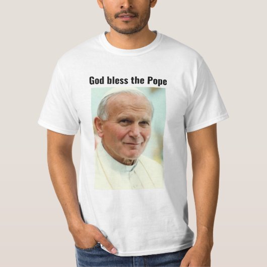 GOD BLEEM DE POPE T-SHIRT (Voorkant)