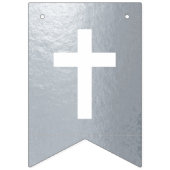 God Bless 4 Letters Naam Zilver Doopsel Communie Vlaggetjes (Eerste vlag)