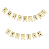 God Bless 6 Letters 2 Crosses Parchment Religious  Vlaggetjes