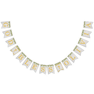 God Bless 6 Letters Bloem Calla Doop Eerste Commun Vlaggetjes