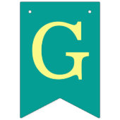 God Bless 6 Letters Boy Blauwgroen Baptisme Commun Vlaggetjes (Eerste vlag)