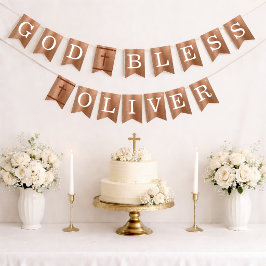God Bless 6 Letters Koper Doop Eerste Communie Vlaggetjes