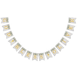 God Bless 6 Letters Olive Leaves Baptisme Commune Vlaggetjes