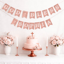 God Bless 6 Letters Rose Goud Doop Eerste Communie