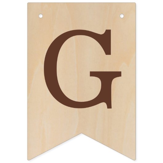 God Bless 7 Brieven Bruin Hout Doop Communie Vlaggetjes (Tweede vlag)