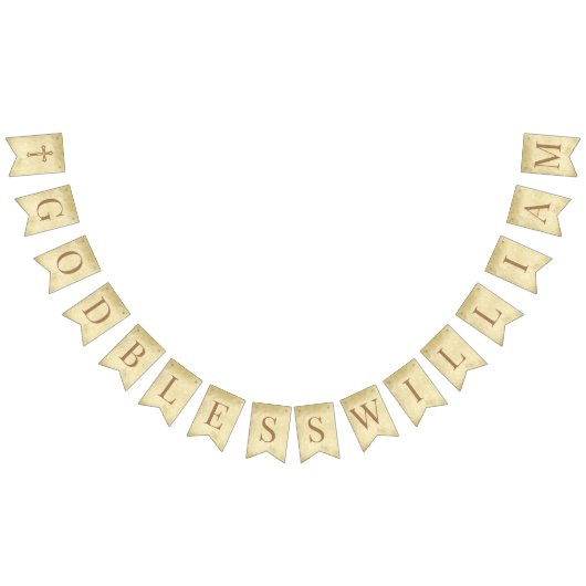 God Bless 7 Letters Brown Parchment Confirmation Vlaggetjes (Alle)