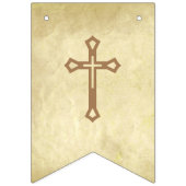 God Bless 7 Letters Bruin Perkament Bevestiging Vlaggetjes (Eerste vlag)