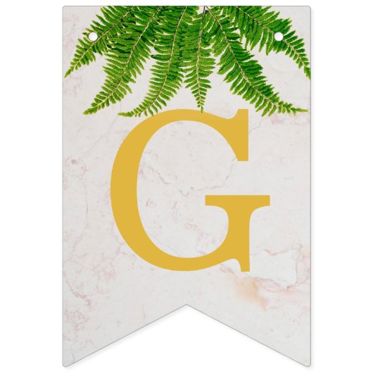 God Bless 7 Letters Foliage Fern Baptisme Commune Vlaggetjes (Tweede vlag)