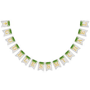 God Bless 7 Letters Loofvaren Doop Communie Vlaggetjes