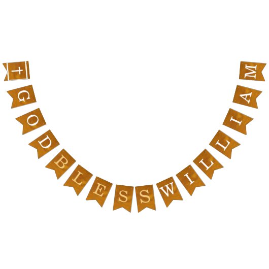God Bless 7 Letters Naam Goud Doopsel Eerste Commu Vlaggetjes (Alle)