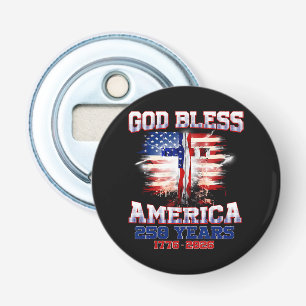 God Bless America 250 Jaar 1776 2026 Button Flesopener
