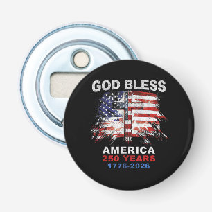 God Bless America 250 Jaar 1776-2026 Christelijk K Button Flesopener