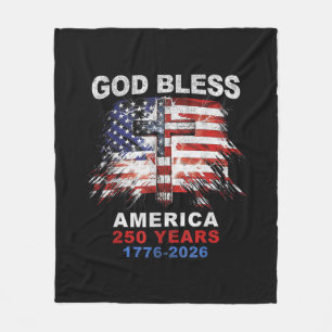 God Bless America 250 Jaar 1776-2026 Christelijk K Fleece Deken
