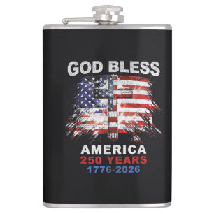 God Bless America 250 Jaar 1776-2026 Christelijk K Heupfles