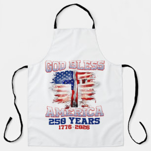God Bless America 250 Jaar 1776 2026 Schort