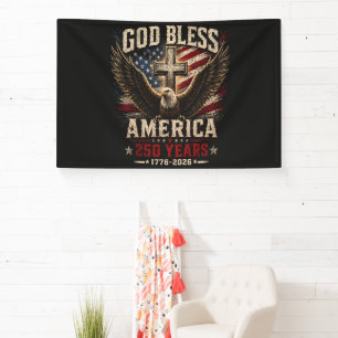 God Bless America 250 Jaar 1776-2026 Spandoek