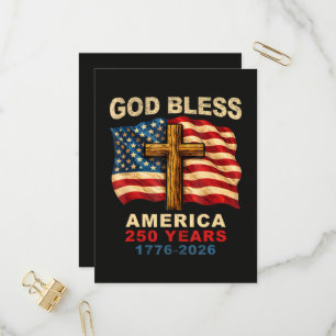 God Bless America 250 Jaar 1776-2026 Uitnodiging Briefkaart