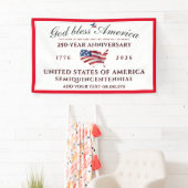 God Bless America 250 Semi-quintcentennial Rood Spandoek (Insitu)