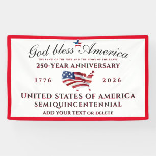 God Bless America 250 Semi-quintcentennial Rood Spandoek