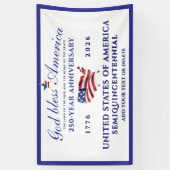 God Bless America 250 Semiquincentennial Blue Spandoek (Verticaal)