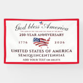 God Bless America 250 Semiquincentennial Red Spandoek (Horizontaal)