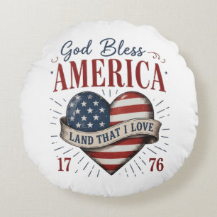 God Bless America 250ste Patriottische Hart Vlag Rond Kussen