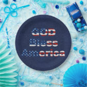 God Bless America 4 juli glitters Papieren Bordje (Feest)