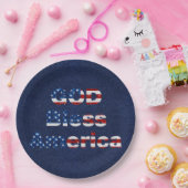 God Bless America 4 juli glitters Papieren Bordje (Feest)