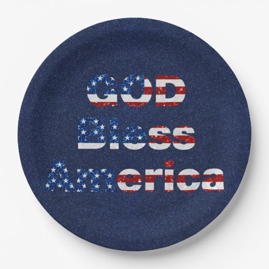 God Bless America 4 juli glitters Papieren Bordje (Voorkant)