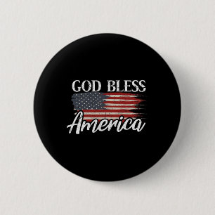 God Bless America 4 juli Patriottisch Amerika Ronde Button 5,7 Cm