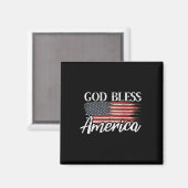 God Bless America 4 juli patriottische VS Magneet (Voorkant / Achterkant)