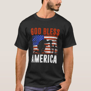 God Bless America 4 juli VS Vlag Patriottisch C T-shirt
