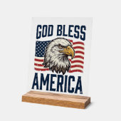 God Bless America Adelaar Patriottische Vector Ont Acryl Bord (Hoek)