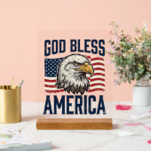God Bless America Adelaar Patriottische Vector Ont Acryl Bord (Huwelijk)