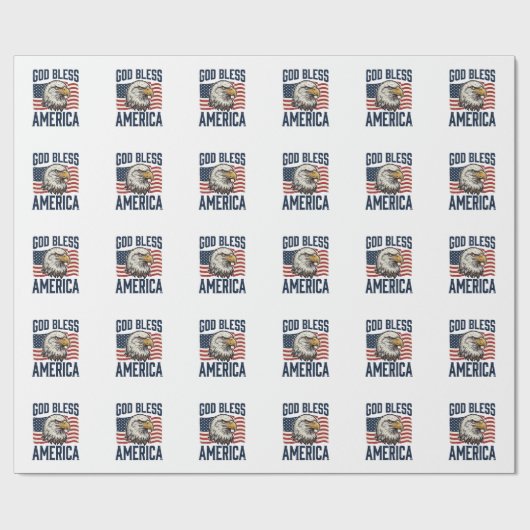God Bless America Adelaar Patriottische Vector Ont Cadeaupapier (Vlak)