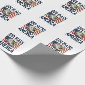 God Bless America Adelaar Patriottische Vector Ont Cadeaupapier (Hoek)