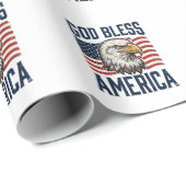 God Bless America Adelaar Patriottische Vector Ont Cadeaupapier (Rol Hoek)