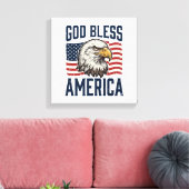 God Bless America Adelaar Patriottische Vector Ont Canvas Afdruk (Insitu (Woonkamer))