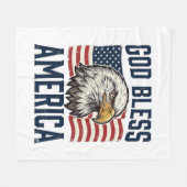 God Bless America Adelaar Patriottische Vector Ont Fleece Deken (Voorkant (Horizontaal))