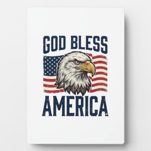 God Bless America Adelaar Patriottische Vector Ont Fotoplaat