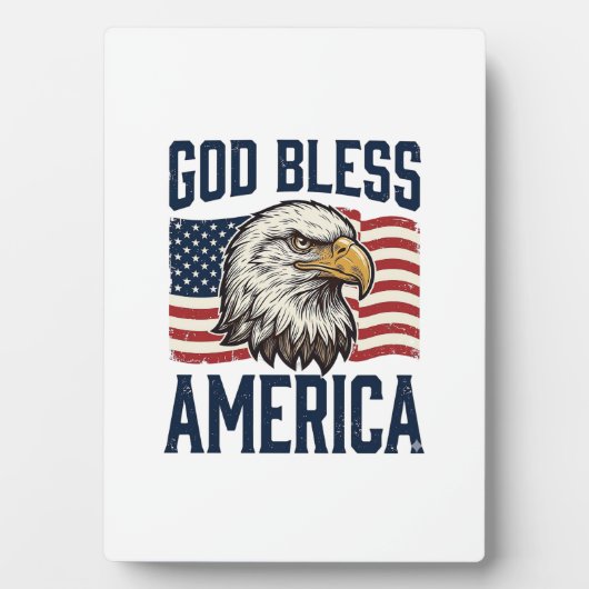 God Bless America Adelaar Patriottische Vector Ont Fotoplaat (voorkant)
