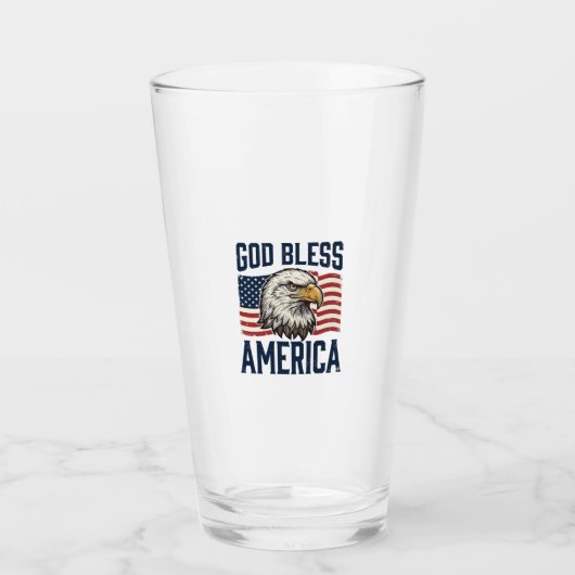 God Bless America Adelaar Patriottische Vector Ont Glas (Voorkant)
