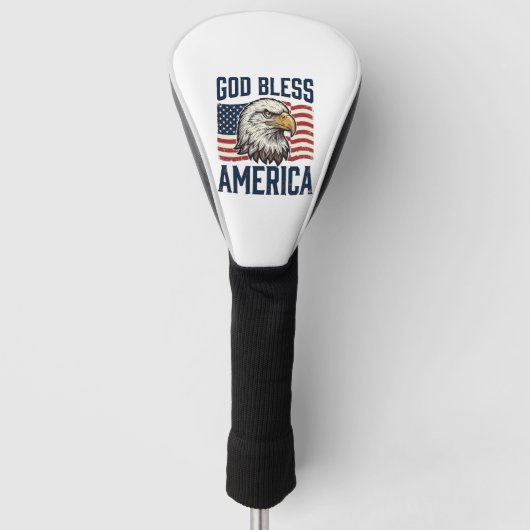 God Bless America Adelaar Patriottische Vector Ont Golfheadcover (Voorkant)