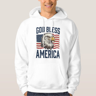 God Bless America Adelaar Patriottische Vector Ont Hoodie